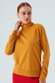 Peraluna VALERIA PULLOVER Boğazlı İnce Kadın Triko Kazak - Sarı thumbnail 1