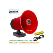 Araç Üstü Mıknatıslı 50 W Anons Hoparlör (şarjlı-bluetooth-usb-sdkart) Ses Kaydı Yapar Tekrar Eder thumbnail 1
