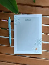 Beyaz Çiçek  A5 Boy Notepad Memopad Check List Not Defteri Bloknot thumbnail 3