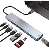 8 Port bir arada multifunction adaptör  dönüştürücü çok işlevli adaptör thumbnail 3