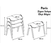 Variant Mobilya Paris Zigon Sehpa - Ceviz / Krem thumbnail 4