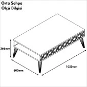 Variant Mobilya City Orta Sehpa - Ceviz / Mavi thumbnail 1