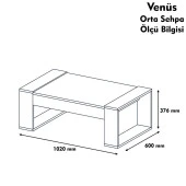Variant Mobilya Venüs Orta Sehpa - Ceviz / Beyaz thumbnail 3