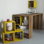 Variant Mobilya Box Çalışma Masası - Ceviz / Sarı thumbnail 1