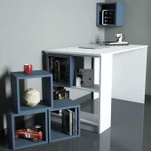 Variant Mobilya Box Çalışma Masası - Beyaz / Mavi (Kutu) thumbnail 3