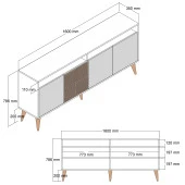 Variant Mobilya Milan 160Cm Konsol - Ceviz / Krem thumbnail 6