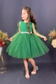 Kanatlı Kız Çocuk Şifon Kol Abiye  MNK0534 thumbnail 8