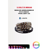 Ws2812b Ip30 Adreslenebilir Magic Led 5 Volt ( 60 Chip ) thumbnail 1