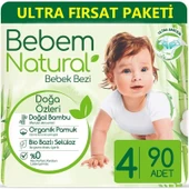 Bebem Bebek Bezi Natural 4 Beden 7-14 KG Maxi 416 Adet Avantaj Ultra Fırsat Pk thumbnail 2