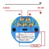 PT100 Sıcaklık Sensör Sinyali İçin 4-20mA Çevirici Transmitter Modül 0C / 200C DC 24V Rtd Termometre thumbnail 1