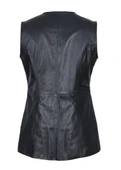 Düğmeli Kadın Deri Yelek thumbnail 8