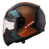 LS2 RAPID 2 EXTRA MAT GRİ-NEON TURUNCU KASK thumbnail 2