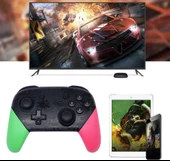 Cosmostech Switch Ve Pc Uyumlu Pro Controller Kablosuz Oyun Kolu Yeşil-Pembe thumbnail 6