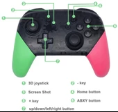 Cosmostech Switch Ve Pc Uyumlu Pro Controller Kablosuz Oyun Kolu Yeşil-Pembe thumbnail 7