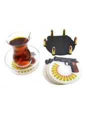 Bardak Altlığı Seti 4 lü - 14 Lü Tabanca thumbnail 6