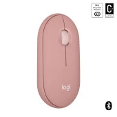 Logitech M350s Pebble 2 Bluetooth Kablosuz Sessiz Kompakt Mouse - Pembe thumbnail 2