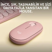 Logitech M350s Pebble 2 Bluetooth Kablosuz Sessiz Kompakt Mouse - Pembe thumbnail 3