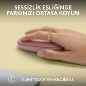 Logitech M350s Pebble 2 Bluetooth Kablosuz Sessiz Kompakt Mouse - Pembe thumbnail 5
