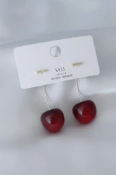 Gold Renk Kiraz Model Kadın Küpe thumbnail 1