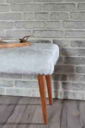 ÜNÜVAR KONSEPT Retro Bench Beyaz Peluşk2 thumbnail 3