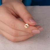 14 Ayar Kalp Altın Küpe 1,10 gr thumbnail 4