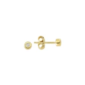 14 Ayar Tektaş Oval Altın Küpe 0,95 gr thumbnail 1