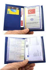 Araç Ruhsat Kabı Mavi - Kafkas Çift Dans Figür thumbnail 3