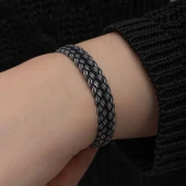 Gümüş Kazaziye Örgü Bileklik thumbnail 8