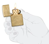 Zippo Regular Tumbled Brass Dizayn Çakmak thumbnail 4