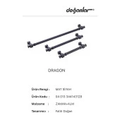 5 Adet Doğanlar Dragon 128 mm Mobilya Kulp Mat Siyah thumbnail 3