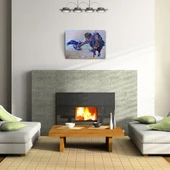 Şahin İle Avlanan Atlı Yağlıboya Kanvas Tablo 50 x 70 thumbnail 2