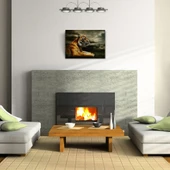 Çimenlerde Uzanan Kaplan Kanvas Tablo 50 x 70 thumbnail 2