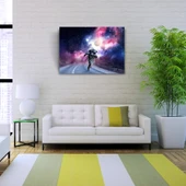 Yolda Koşan Astronot Kanvas Tablo 50 x 70 thumbnail 2