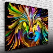 Renk Paletindeki Kurt Kanvas Tablo 50 x 70 thumbnail 1
