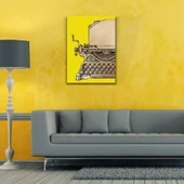 Sarı Zeminde Daktilo Kanvas Tablo 50 x 70 thumbnail 2