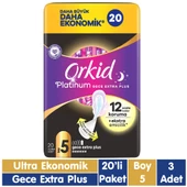 Orkid Platinum Gece Extra Plus Ped 20x3 60 Adet thumbnail 1