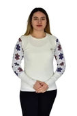 Kadın Triko Papatyalı Kazak BGL-ST03357 thumbnail 2