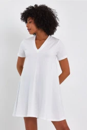 V Yaka Tunik Elbise (b23-002100) thumbnail 2