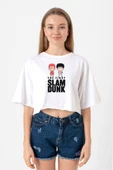 Slam Dunk First Slam Dunk Beyaz Kadın Crop Tshirt thumbnail 1