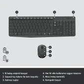 Logitech MK235 Kablosuz Klavye Mouse 920-007925 thumbnail 3