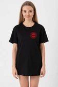 Chicago Fire Logo Siyah Kadın Oversize Tshirt thumbnail 1