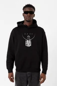 Dark Mono Siyah Erkek 3ip Kapşonlu Sweatshirt thumbnail 1