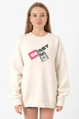 Mr Beast Dollar Bill Ekru Kadın 2ip Sweatshirt thumbnail 1