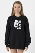 Mr Beast Half Face Siyah Kadın 2ip Sweatshirt thumbnail 1