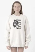 Mr Beast Half Face Beyaz Kadın 2ip Sweatshirt thumbnail 1