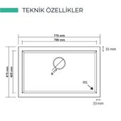 Real Stone Granit Eviye K013 Beyaz thumbnail 3