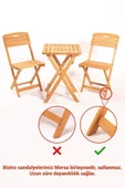Balkon Bahçe Mutfak 3'lü Bistro Set Katlanır thumbnail 5