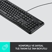 Logitech K120 USB Kablolu Türkçe Q Klavye - Siyah thumbnail 2