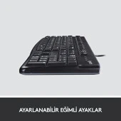 Logitech K120 USB Kablolu Türkçe Q Klavye - Siyah thumbnail 3
