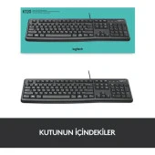 Logitech K120 USB Kablolu Türkçe Q Klavye - Siyah thumbnail 7